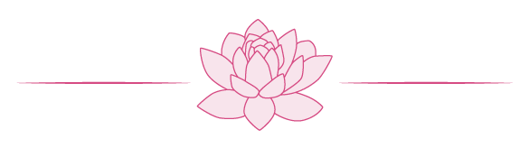Die Lotosblume in Rosa. Ein Teil der Bildmarke von Inner Light Yoga. Umfasst von zwei Linien, Links und Rechts.